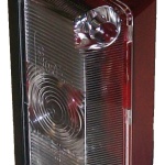 Fanale d'ingombro base piana bianco/rosso