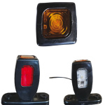 Fanale ingombro LED base piana 3 funz. corpo gomma