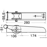 Musone di prua inox 280 x 55 mm - immagine 2