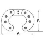 Falsa maglia inox 8 perni 12 mm - immagine 2