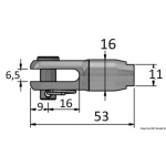 Terminale forcella per rig tessile per cima Ø4 mm - immagine 2