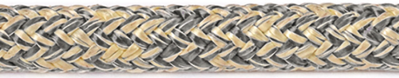 06.411.xxGR_.jpg Doppia treccia misto Kevlar poliestere grigia 8mm - immagine 1