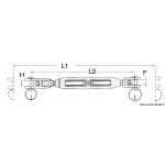 Tenditore sartiame forc. snodata 1/2" cavo 7 mm - immagine 2
