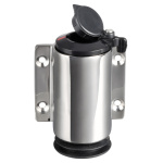 Basetta a parete inox cappuccio nero 2 contatti