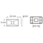 Fanale rettangolare Mouse Stern corpo inox - immagine 2