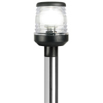 Asta 100 cm inox con fanale plastica nera