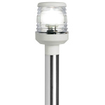 Asta 60 cm inox con fanale plastica bianca
