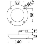 Faro subacqueo 12 LED bianchi con viti - immagine 3