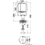 Faro comando interno 12 V 185 mm