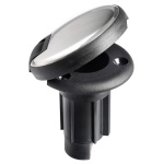 Basetta nera incasso cappuccio inox 2 contatti