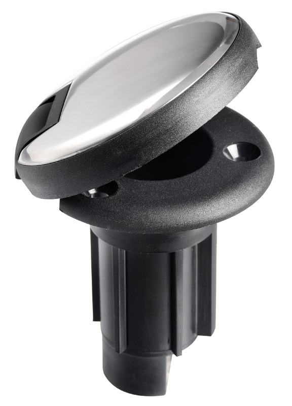 13.440.13_New2018.jpg Basetta nera incasso cappuccio inox 2 contatti - immagine 1