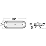 Plafoniera Bimini inox compatta a 8 LED fondo curvo, con interruttore - immagine 2