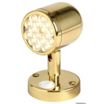 Faretto snodato con interruttore ottone lucido