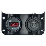 Voltometro 3/30 V + presa USB doppia