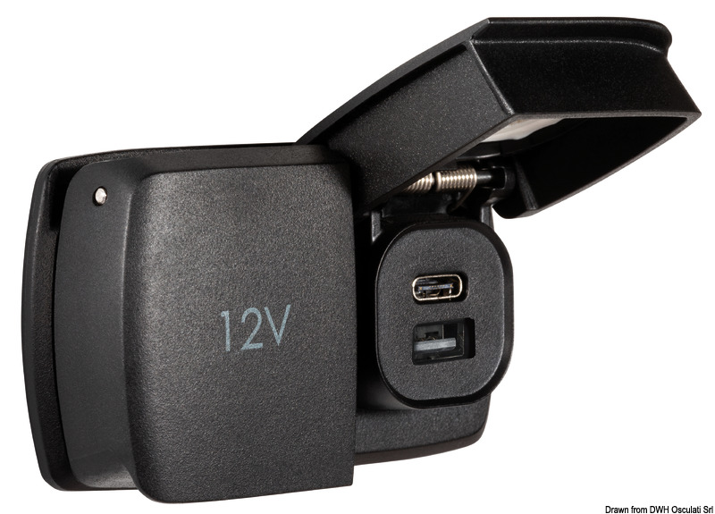 14.195.82.jpg Presa Flip Pro Duo USB-A+USB-C e Power Socket 12V - immagine 1