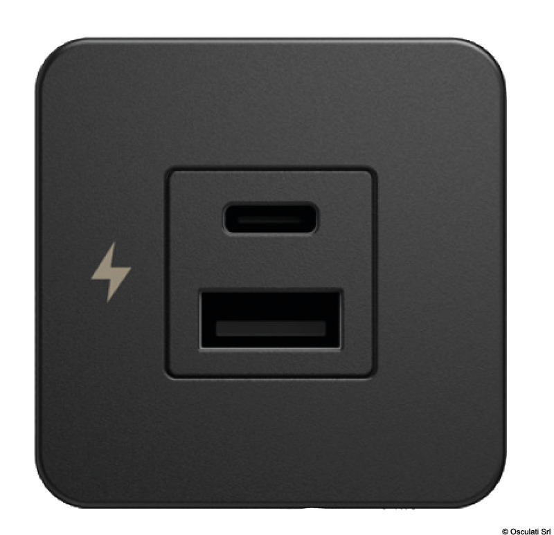 14.195.91.jpg Presa USB doppia A+C SCANSTRUT TILE nera - immagine 1