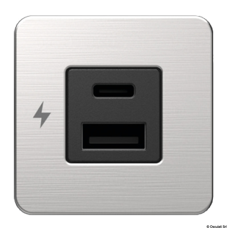 14.195.92.jpg Presa USB doppia A+C SCANSTRUT TILE inox - immagine 1