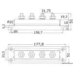 Terminali Bus Bar 4 x 10 mm - immagine 2