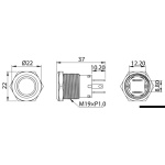 Interruttore FLAT inox (ON)-OFF 24 V blu - immagine 3