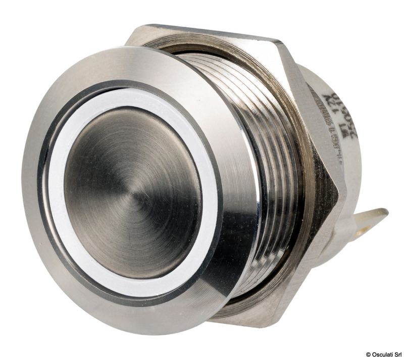 14.315.01-05_New2026.jpg Interruttore FLAT inox ON-OFF 12/24 V bianco - immagine 1