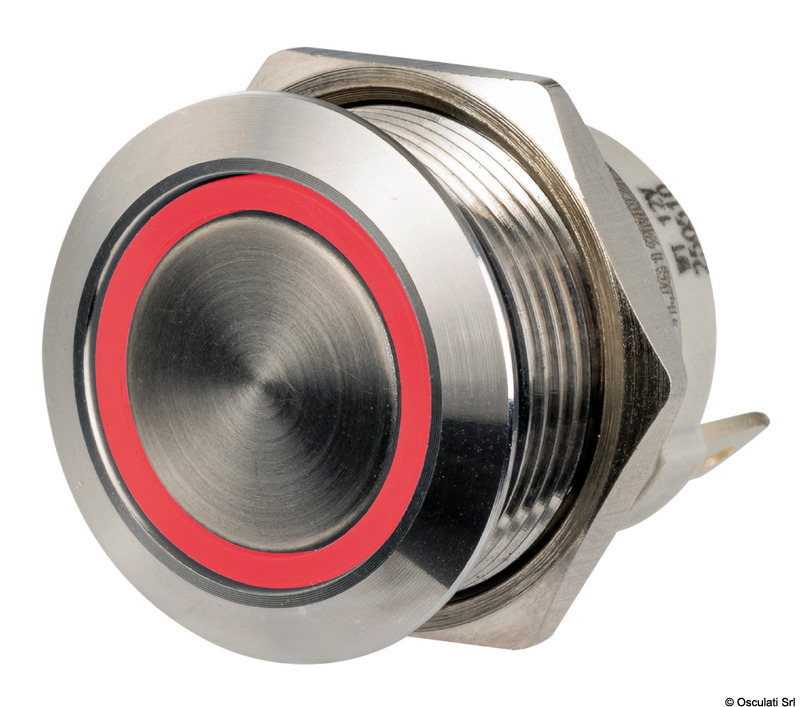 14.315.02-06_New2026.jpg Interruttore FLAT inox ON-OFF 12/24 V rosso - immagine 1