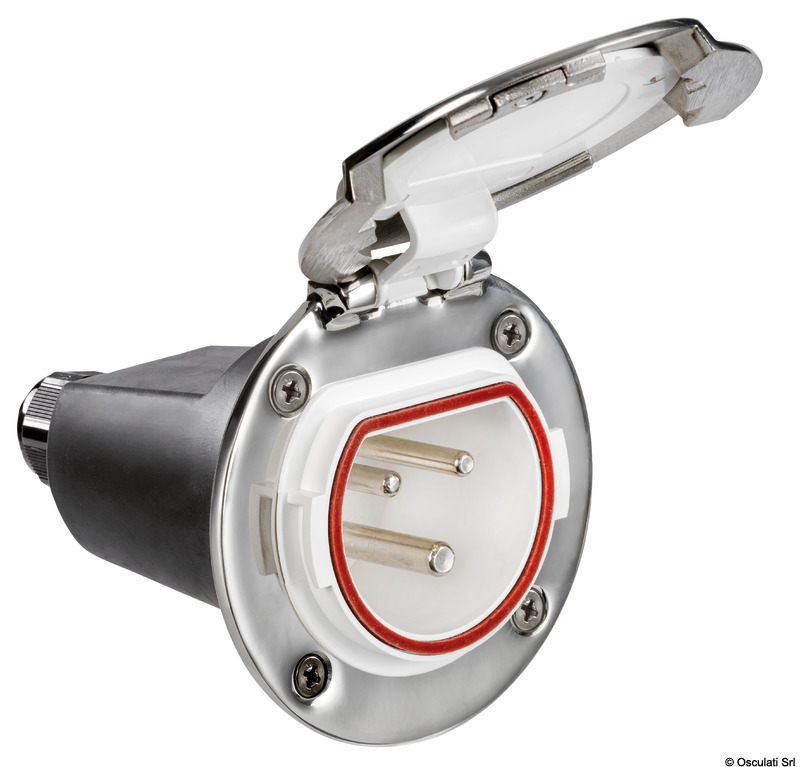 14.432.31_new2026_montaggio.jpg Presa elettrica Cruiser 32 A base e coperchio inox - immagine 1