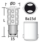 Lampadina LED 12/24 V BA15D 2 W 140 lm - immagine 2