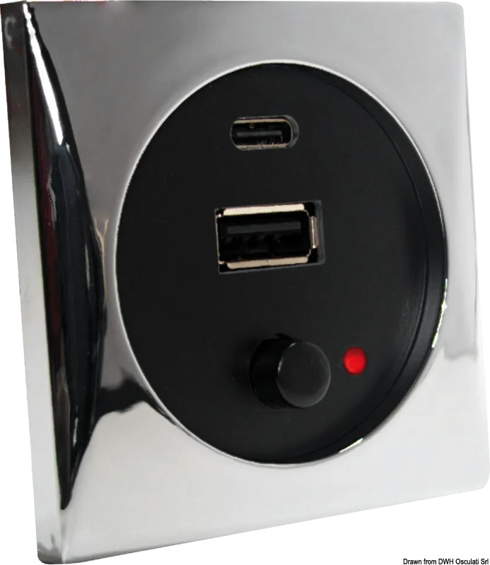 14.494.03.jpg Presa USB cromata 5 V - immagine 1