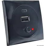 Presa USB nera 12/24 V