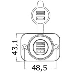 Presa incasso doppia USB bianca - immagine 2