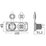 Presa accendisigari + doppia USB bianca - immagine 2
