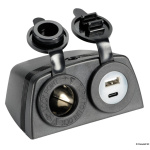 Presa accendisigari + USB-A + USB-C con carenatura
