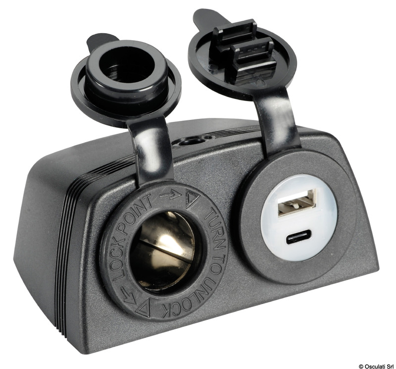 14.516.14.jpg Presa accendisigari + USB-A + USB-C con carenatura - immagine 1