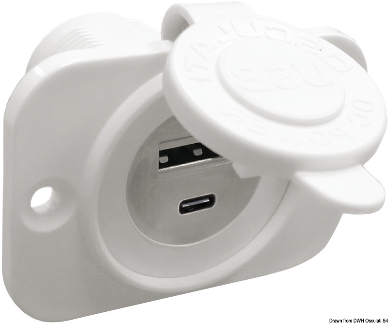 14.516.15.jpg Presa incasso doppia USB Type-A + Type-C bianca - immagine 1