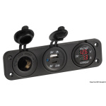 Voltmetro/Amperometro digitale 12V e USB-A + USB-C