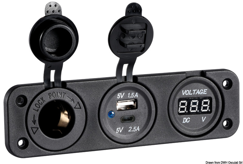 14.517.53.jpg Voltmetro digitale e presa corrente USB doppia A+C - immagine 1