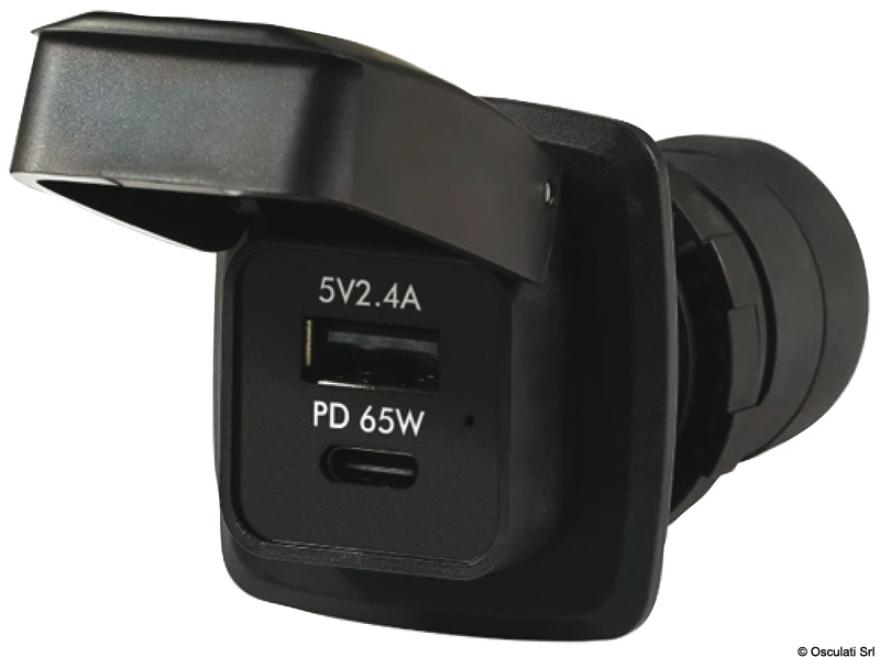 14.517.60.jpg Presa stagna USB-A + USB+C PD 65W - immagine 1