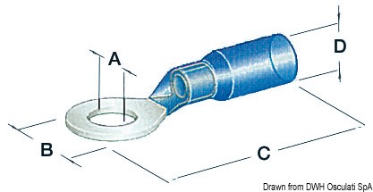 4.0.2 Occhioli stagni foro 4,3 mm blu - immagine 1