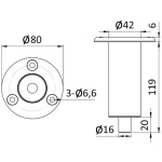 Basetta inox a incasso per 15.480.xx