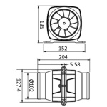 Aspiratore/Ventilatore assiale Hyperflow 7,6m3 12V - immagine 3