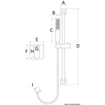 Saliscendi doccia con misc.Square V.2 tubo in PVC - immagine 2