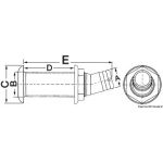 Scarico testa inox 15° 50 mm x 2" 1/4 con valvola - immagine 2