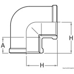 Gomito 90° F-F in bronzo 1"1/2 - immagine 3