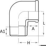 Gomito a 90° M-F in bronzo 1"1/4 - immagine 3
