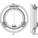 Oblò tondo inox Lewmar Ø 250 mm - immagine 2