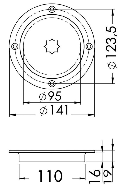 20.100.20_dis.jpg Botola ispezione AISI 316 passaggio 95 mm - immagine 1