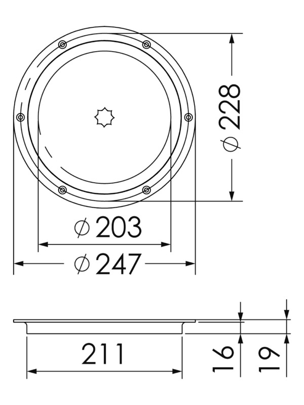 20.100.50_dis.jpg Botola ispezione AISI 316 passaggio 203 mm - immagine 1