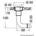 Sfiato ottone cromato 20 mm 90° sinistro - immagine 2