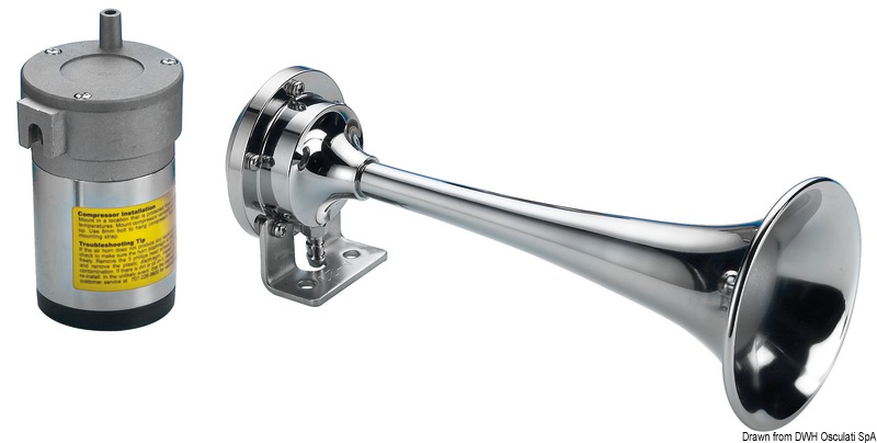 21.442.12-24.jpg Tromba cromata 1 corno 12 V - immagine 1