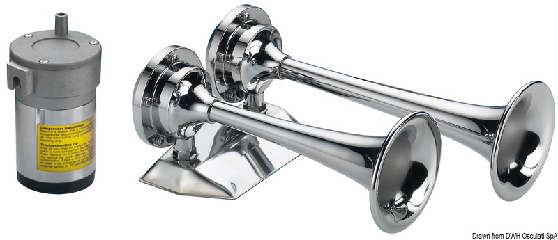 21.443.12-24.jpg Tromba cromata 2 corni 24 V - immagine 1